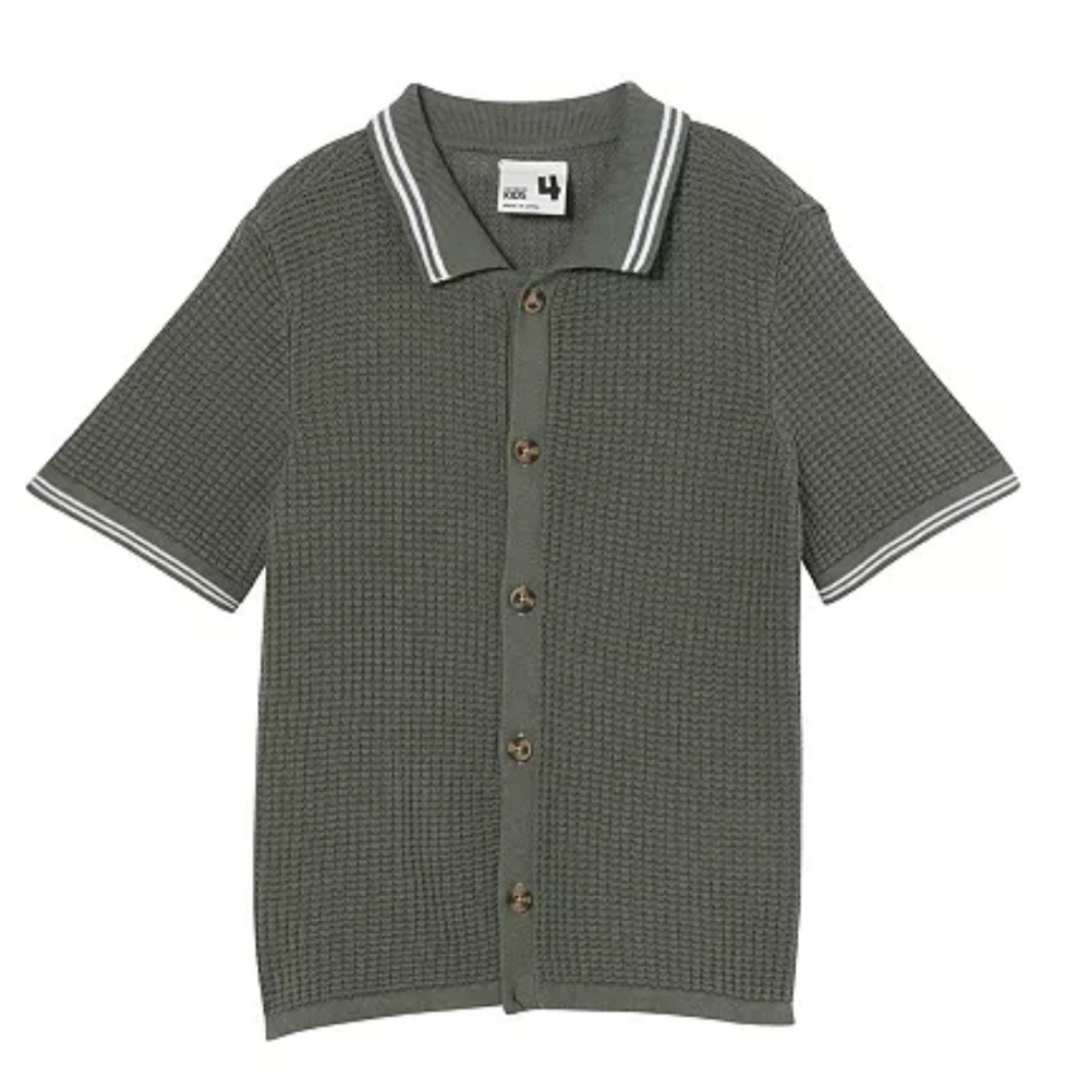NWOT- cotton on kids- toddler Knitted Short Sleeve Shirt. Button up. Size 2